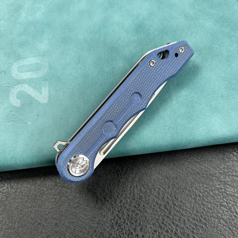 KUBEY KU312  Mizo Liner Lock Flipper Folding Knife  Micarta Handle 3.15" Bead Blast AUS-10