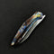 KUBEY KB299   Barracuda Liner Lock Front Flipper Folding Knife Custom Titanium Mayhem Finish Handle  3.38" Hand Polished Satin M390