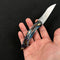 KUBEY KB299   Barracuda Liner Lock Front Flipper Folding Knife Custom Titanium Mayhem Finish Handle  3.38" Hand Polished Satin M390