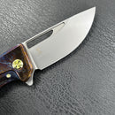 KUBEY KB368  Hyperion Frame Lock Tactical Knife  Custom Titanium Mayhem Finish Handle 3.5" Sandblast CPM-S35VN