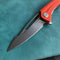 KUBEY KU345B Merced Folding Knife 3.46" Beadblasted AUS-10 Blade With Durable Orange G10 Handle Reliable Tactical Pocket Knife