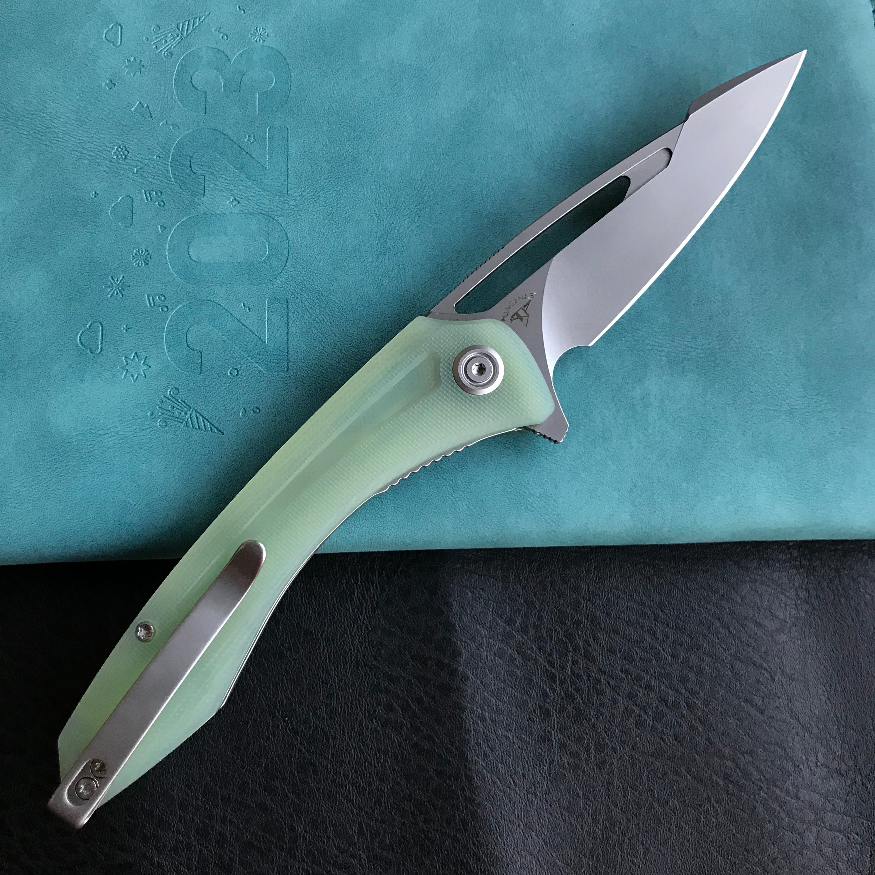 KUBEY  KU345D Merced Folding Knife 3.46" Beadblasted AUS-10 Blade With Durable Jade G10 Handle Reliable Tactical Pocket Knife