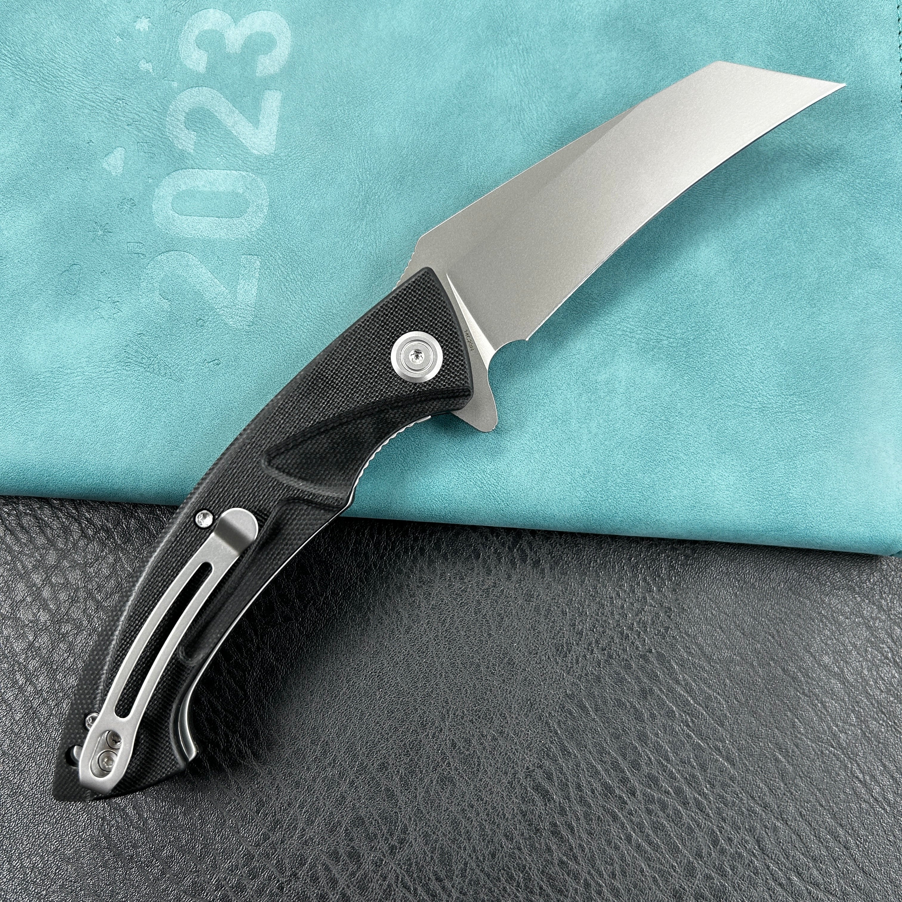 KUBEY KU212I Anteater Liner Lock Folding Knife Black G10 Handle 3.5" Sandblast 14C28N