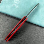 KUBEY knife KU212F Anteater Liner Lock Folding Knife Red G10 Handle 3.5" Blackwash 14C28N
