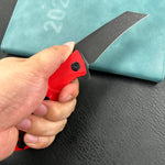 KUBEY knife KU212F Anteater Liner Lock Folding Knife Red G10 Handle 3.5" Blackwash 14C28N