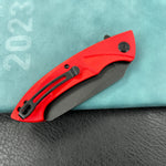 KUBEY knife KU212F Anteater Liner Lock Folding Knife Red G10 Handle 3.5" Blackwash 14C28N