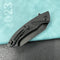 KUBEY KU212D Anteater Liner Lock Folding Knife Black G10 Handle 3.5" Blackwash 14C28N