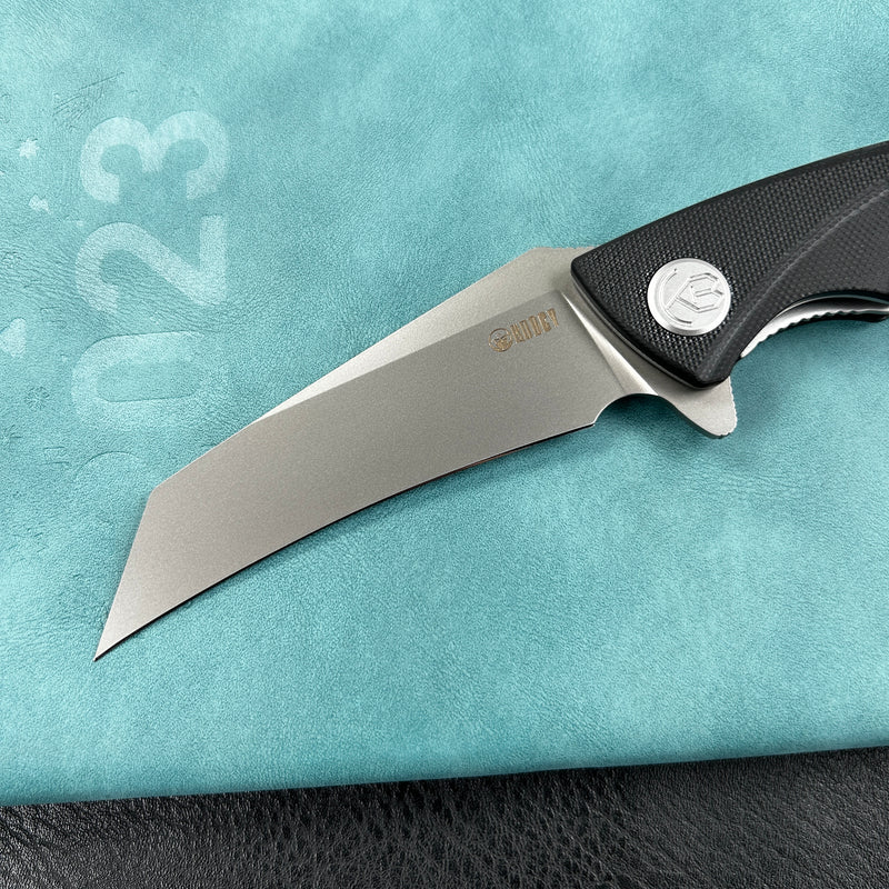 KUBEY KU212I Anteater Liner Lock Folding Knife Black G10 Handle 3.5" Sandblast 14C28N