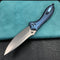 KUBEY KB314R Ruckus Liner Lock Folding Knife Blue Ti Handle 3.31" Bead Blasted CPM 20CV