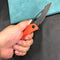 KUBEY KU345G Merced Folding Knife 3.46" Blackwash AUS-10 Blade With Durable Orange G10 Handle Reliable Tactical Pocket Knife