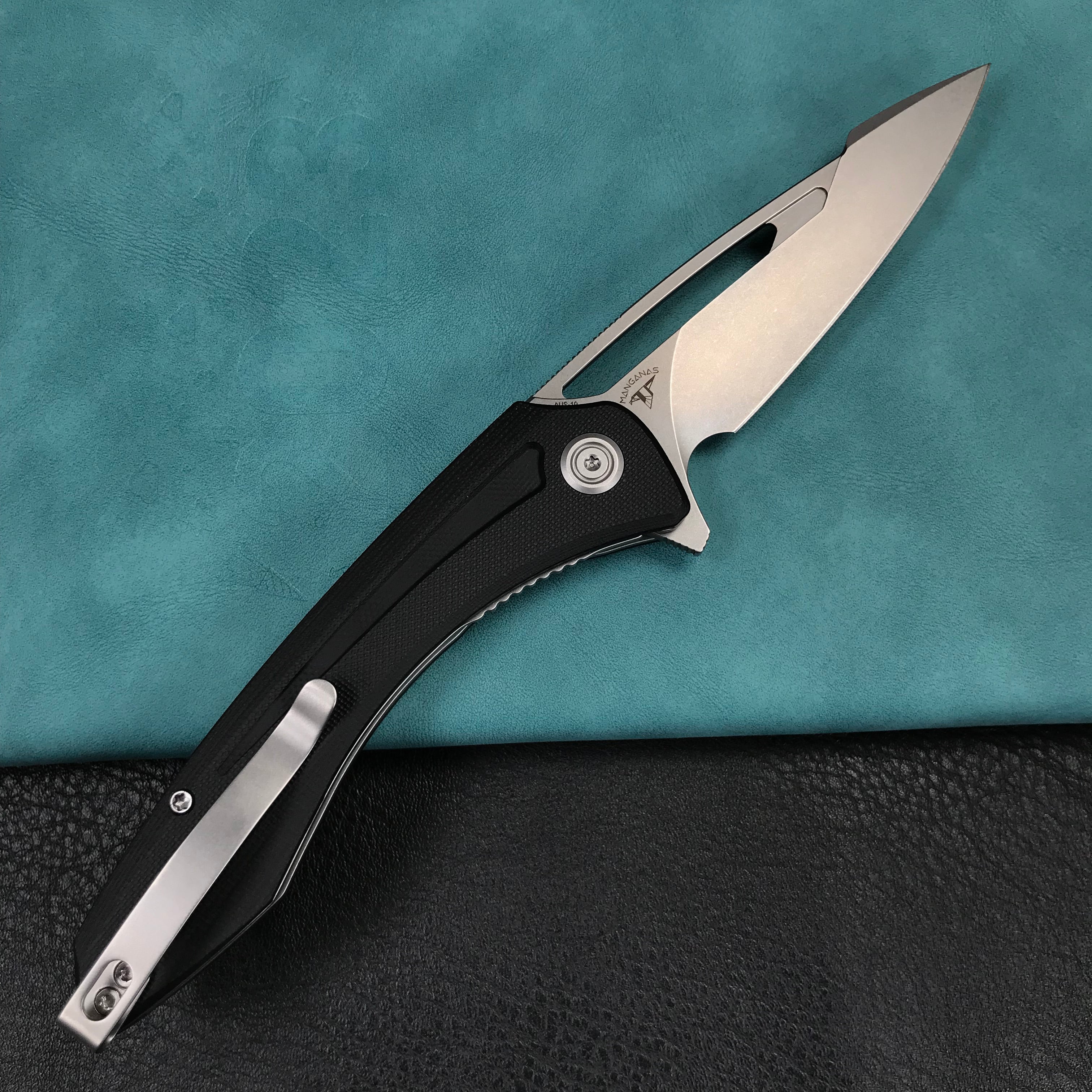 KUBEY KU345A  Merced Folding Knife 3.46" Beadblasted AUS-10 Blade With Durable Black G10 Handle Reliable Tactical Pocket Knife