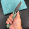 KUBEY KU365D Elang Liner Lock Folding Knife Jade G10 Handle 3.94" Blackwashed Sheepsfoot AUS-10