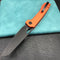 KUBEY KU365B Elang Liner Lock Folding Knife Orange G10 Handle 3.94" Blackwashed Sheepsfoot AUS-10