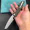 KUBEY KU365E Elang Liner Lock Folding Knife Green Micarta Handle 3.94" Bead Blasted Sheepsfoot AUS-10