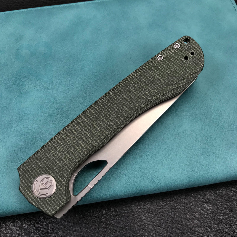 KUBEY KU365E Elang Liner Lock Green Micarta Handle Store Folding – Knife KnifeGlobal 3.94