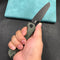 KUBEY KU365F Elang Liner Lock Folding Knife Green Micarta Handle 3.94" Blackwashed Sheepsfoot AUS-10