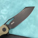 KUBEY  KU239B Drake Liner Lock Folding Knife green  G10 Handle 3.74''Dark Stonewashed  AUS-10