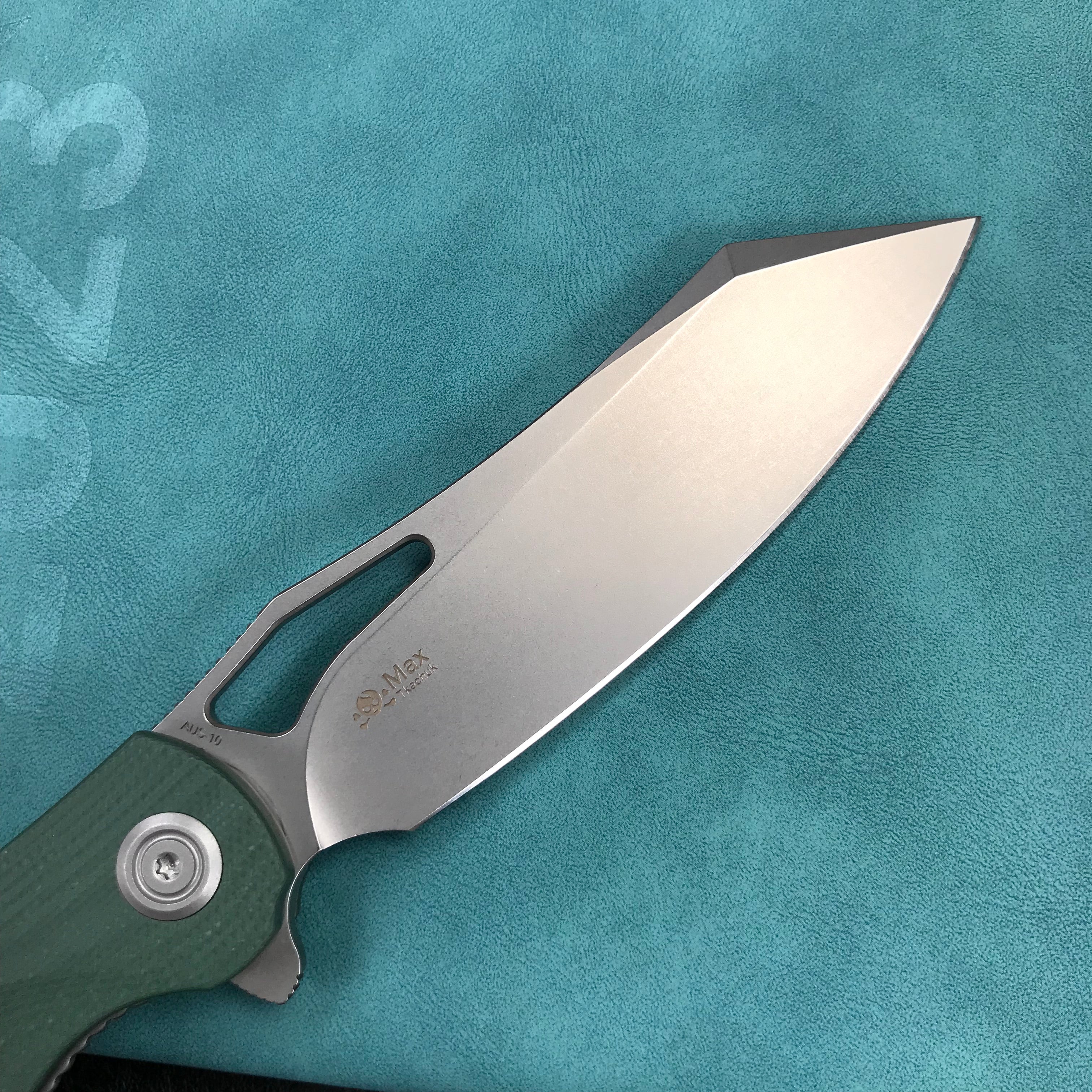 KUBEY KU239K Drake Liner Lock Folding Knife Green G10 Handle 3.74'' Beadblasted AUS-10