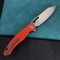 KUBEY KU239G Drake Liner Lock Folding Knife Orange G10 Handle 3.74'' Beadblasted AUS-10
