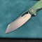 KUBEY  KU239I Drake Liner Lock Folding Knife Jade G10 Handle 3.74'' Beadblasted AUS-10