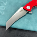 KUBEY KU212H Anteater Liner Lock Folding Knife Red G10 Handle 3.5" Sandblast 14C28N