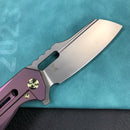 KUBEY KB290D Atlas Frame Lock Tactical Flipper Knife Titanium Handle 3.7" Sandblast S35VN