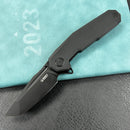 KUBEY KB237  Carve Liner Lock Tactical Folding Knife Translucent Black G10 Handle 3.27'' AUS-10