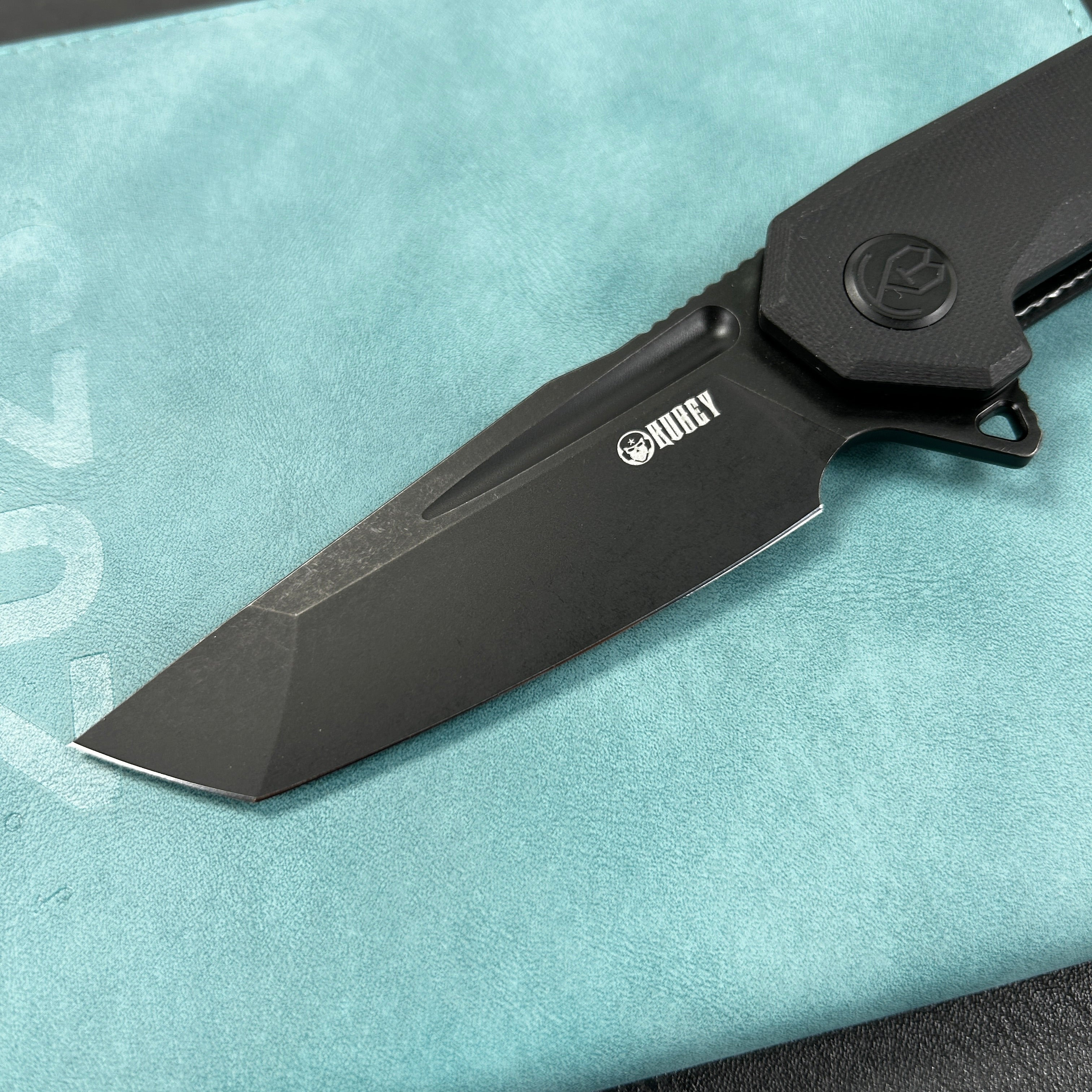 KUBEY KB237  Carve Liner Lock Tactical Folding Knife Translucent Black G10 Handle 3.27'' AUS-10