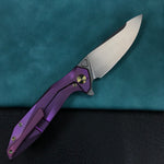 KB KNIVES KB235D Nova Frame Lock Flipper Folding Knife 6AL4V Titanium Handle 3.66" Bead Blasted 14C28N
