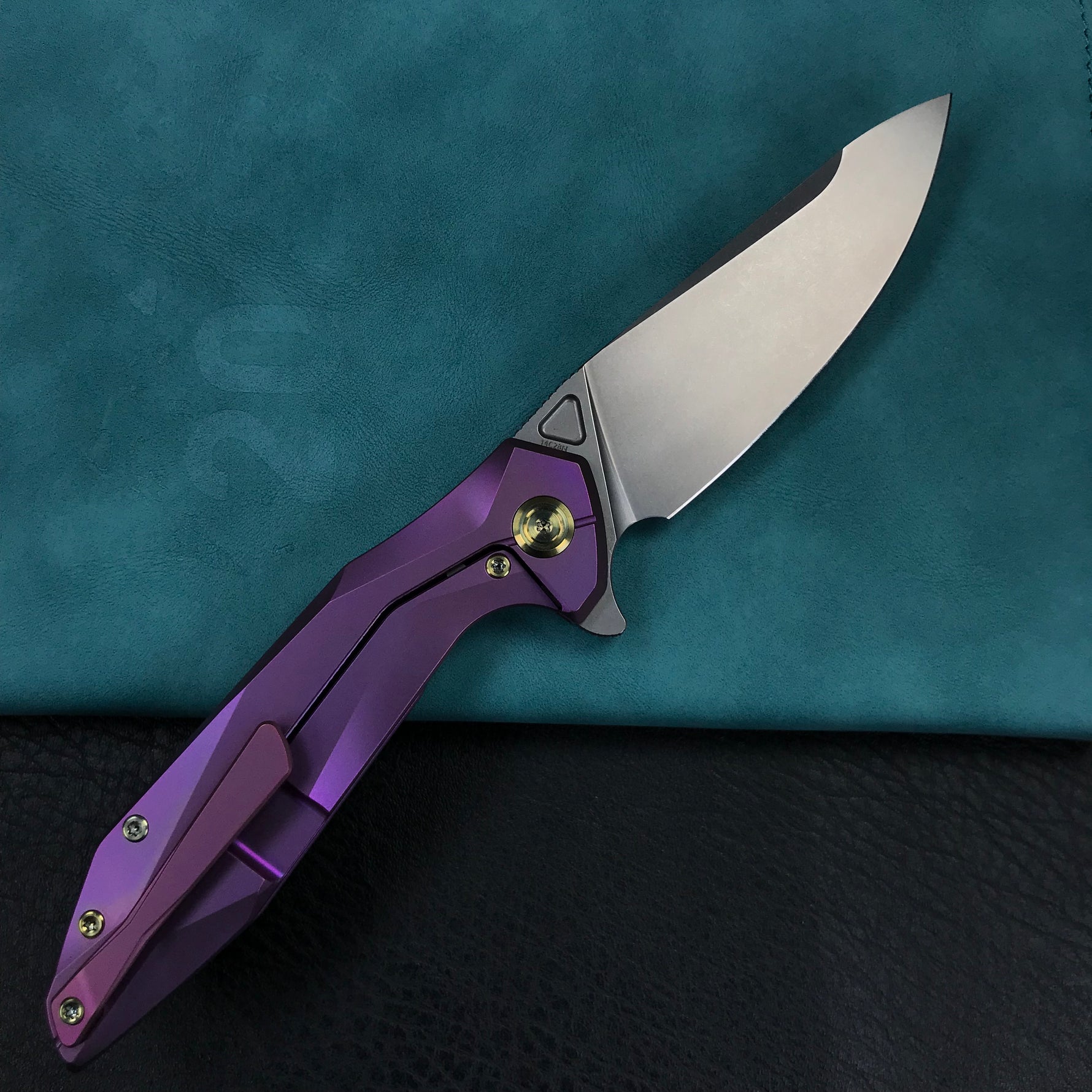 KB KNIVES KB235D Nova Frame Lock Flipper Folding Knife 6AL4V Titanium Handle 3.66" Bead Blasted 14C28N
