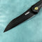 KUBEY KB299B Barracuda Liner Lock Front Flipper Folding Knife Titanium Handle 3.3" Black coated M390