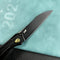 KUBEY KB299B Barracuda Liner Lock Front Flipper Folding Knife Titanium Handle 3.3" Black coated M390