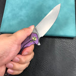 KB KNIVES KB235D Nova Frame Lock Flipper Folding Knife 6AL4V Titanium Handle 3.66" Bead Blasted 14C28N