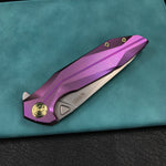 KB KNIVES KB235D Nova Frame Lock Flipper Folding Knife 6AL4V Titanium Handle 3.66" Bead Blasted 14C28N