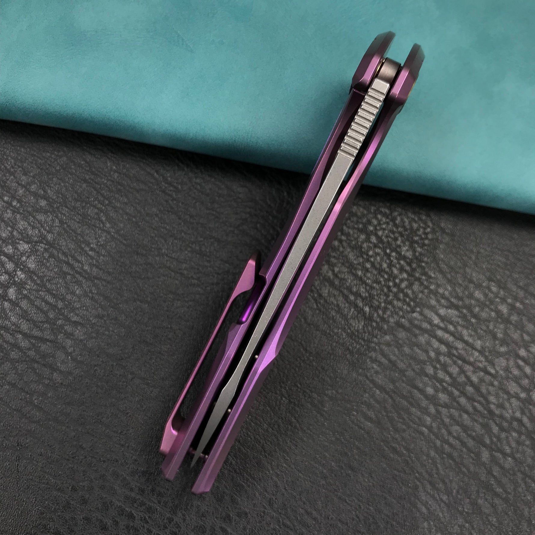 KB KNIVES KB235D Nova Frame Lock Flipper Folding Knife 6AL4V Titanium Handle 3.66" Bead Blasted 14C28N