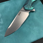 KUBEY KB235H  Nova Frame Lock Flipper Folding Knife 6AL4V Titanium Handle 3.66" Bead Blasted 14C28N