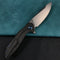 KUBEY KB235G Nova Frame Lock Flipper Folding Knife  6AL4V Titanium Handle 3.66" Bead Blasted 14C28N