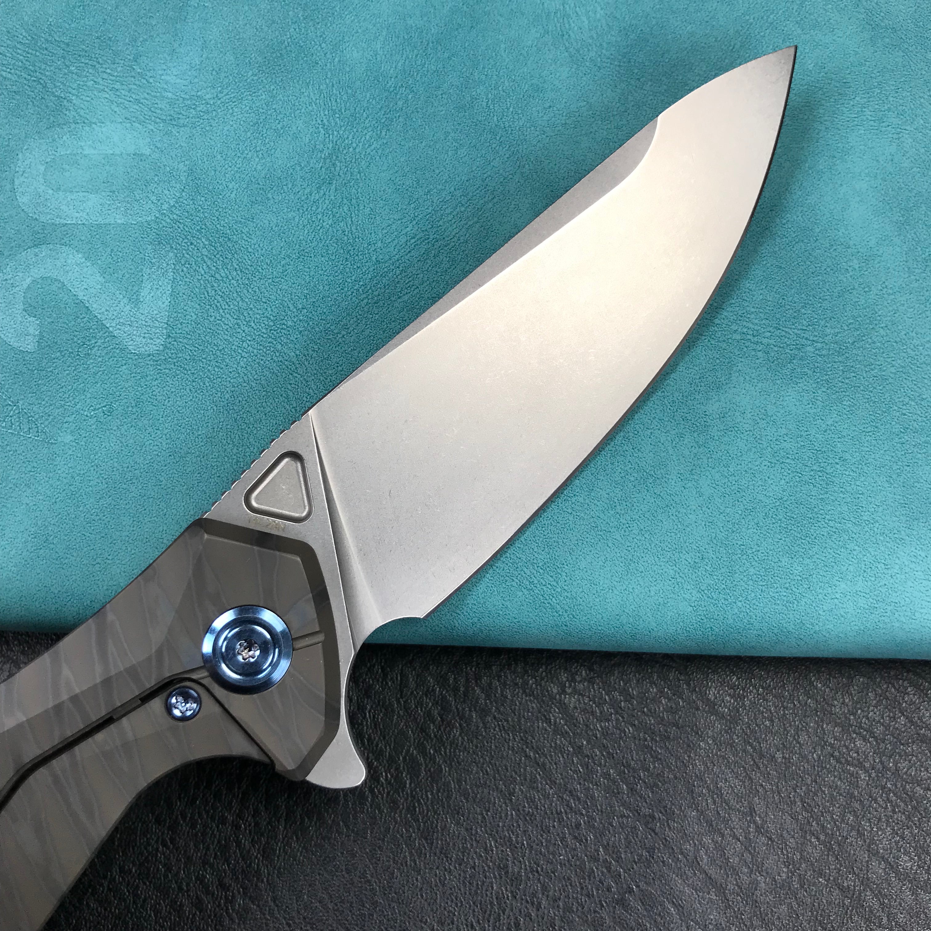 KUBEY KB235G Nova Frame Lock Flipper Folding Knife  6AL4V Titanium Handle 3.66" Bead Blasted 14C28N