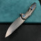 KUBEY KB235F Nova Frame Lock Flipper Folding Knife Gray 6AL4V Titanium Handle 3.66" Bead Blasted 14C28N