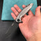 KUBEY KB235E Nova Frame Lock Flipper Folding Knife Gray 6AL4V Titanium Handle 3.66" Darkwashed 14C28N