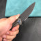 KUBEY KB235 Nova Frame Lock Flipper Folding Knife 6AL4V Titanium Tiger Stripe Pattern Flamed Handle 3.66" Darkwashed 14C28N