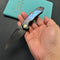 kb knives KB286B Coeus Outdoor Folding Knife Black Titanium Handle w/Timascus Inlays 3.11" Black DLC S35VN Blade