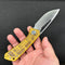 KUBEY KU331  Thalia Front Flipper EDC Pocket Folding Knife  Ultem  Handle 3.27" Satin D2
