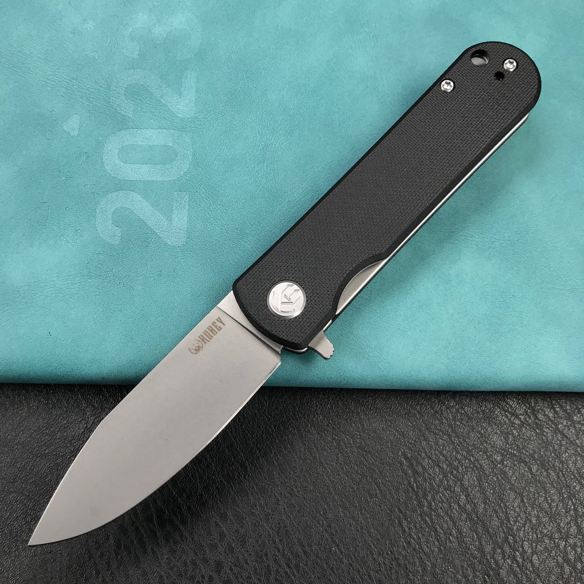 KUBEY KU371A NEO Outdoor Folding Pocket Knife Black G10 Handle 3.43" Beadblast AUS-10