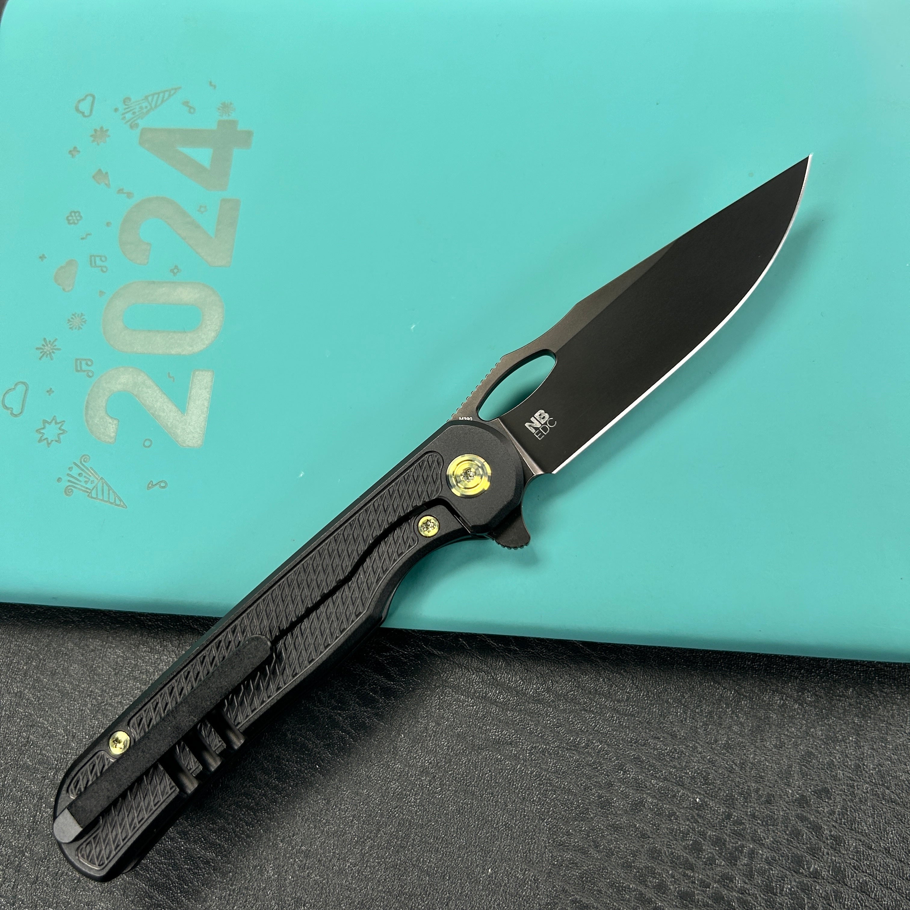 kb knives  KB323B Hydro Frame Lock Pocket Knife Black Titanium 3.15" DLC M390