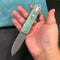 KUBEY KU371C NEO Outdoor Folding Pocket Knife Jade G10 Handle 3.43" Beadblast AUS-10