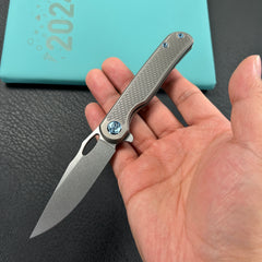 KB Knives KB323A Hydro Frame Lock Pocket Knife Grey Titanium 3.15" Stonewash M390