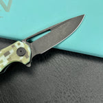 KUBEY KU210L Dugu Liner Lock Folding Knife Camo G10 Handle 2.91'' Blackwash 14C28N Blade