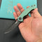 KUBEY KU210K Dugu Liner Lock Folding Knife Jade G10 Handle 2.91'' Blackwash 14C28N Blade