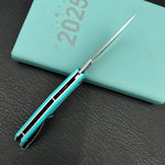 KUBEY knife  KU149I Phemius Liner Lock Folding Pocket Knife Tiffany Blue G10 Handle 3.66" Bead Blasted  14C28N